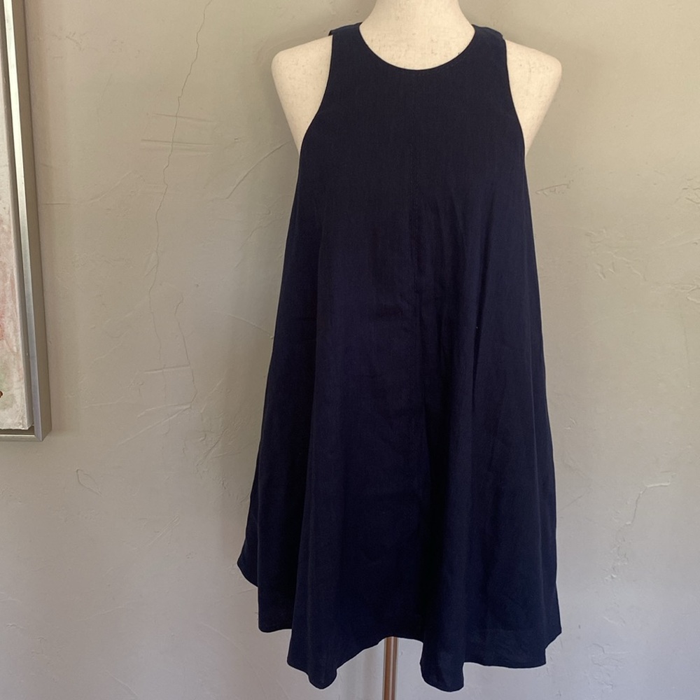 Antonio Melani Jaylee Sleeveless Linen Swing Dress‎ Navy NWT size 4 - Picture 2 of 6